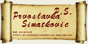 Prvoslavka Simatković vizit kartica